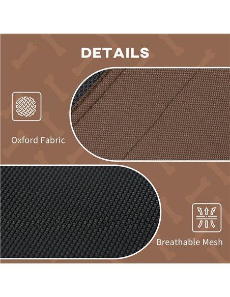 PawHut Raised Dog Bed Waterproof Elevated Pet Cot with Breathable Mesh UV Protection Canopy Coffee, for XL Dogs, 122 x 92 x 108c - pic 144006 | FastDaddyshop