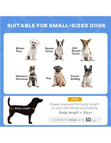 PawHut Raised Dog Bed Waterproof Elevated Pet Cot with Breathable Mesh UV Protection Canopy Blue, for Small Dogs, 61 x 46 x 62cm