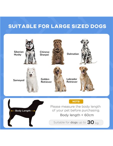 PawHut Raised Dog Bed Waterproof Elevated Pet Cot with Breathable Mesh UV Protection Canopy Blue, for Large Dogs, 92 x 76 x 90cm - pic 144068 | FastDaddyshop