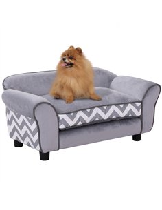 PawHut Dog Sofa Bed for XS-Sized Dogs, Cat Sofa with Soft Cushion, Pet Chair Lounge with Washable Cover, Removable Legs, Wooden 