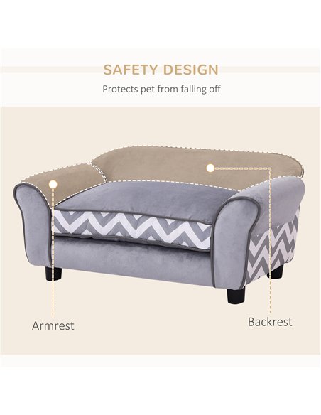 PawHut Dog Sofa Bed for XS-Sized Dogs, Cat Sofa with Soft Cushion, Pet Chair Lounge with Washable Cover, Removable Legs, Wooden  - pic 144088 | FastDaddyshop