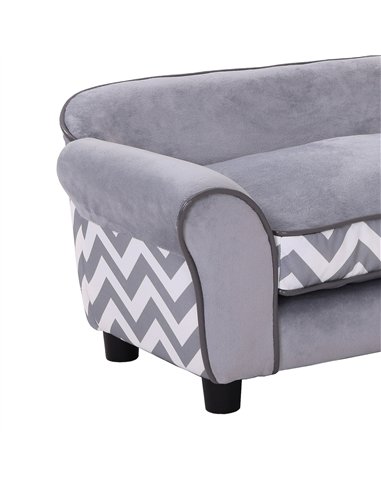PawHut Dog Sofa Bed for XS-Sized Dogs, Cat Sofa with Soft Cushion, Pet Chair Lounge with Washable Cover, Removable Legs, Wooden 