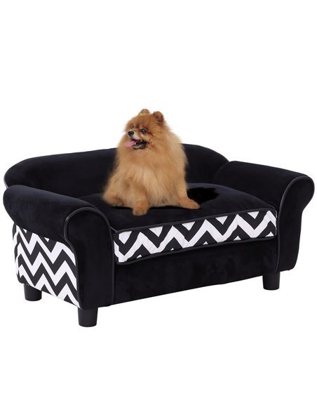 PawHut Dog Sofa Bed for XS-Sized Dogs, Cat Sofa with Soft Cushion, Pet Chair Lounge with Washable Cover, Removable Legs, Wooden  - pic 144092 | FastDaddyshop