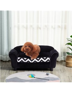PawHut Dog Sofa Bed for XS-Sized Dogs, Cat Sofa with Soft Cushion, Pet Chair Lounge with Washable Cover, Removable Legs, Wooden  2
