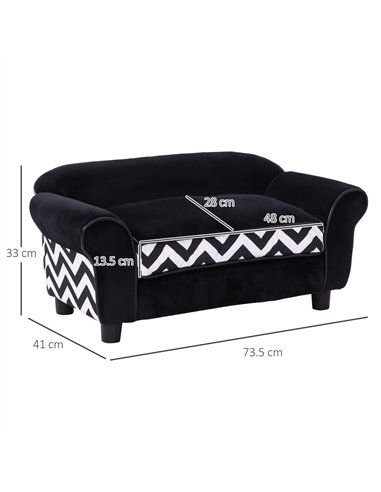 PawHut Dog Sofa Bed for XS-Sized Dogs, Cat Sofa with Soft Cushion, Pet Chair Lounge with Washable Cover, Removable Legs, Wooden 