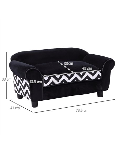 PawHut Dog Sofa Bed for XS-Sized Dogs, Cat Sofa with Soft Cushion, Pet Chair Lounge with Washable Cover, Removable Legs, Wooden  - pic 144094 | FastDaddyshop