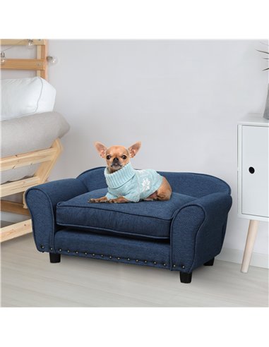 PawHut Dog Sofa for XS and S Size Dogs, Pet Chair Couch with Thick Sponge Padded Cushion, Kitten Lounge Bed with Washable Cover,