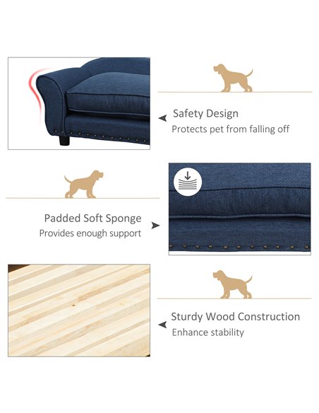 PawHut Dog Sofa for XS and S Size Dogs, Pet Chair Couch with Thick Sponge Padded Cushion, Kitten Lounge Bed with Washable Cover, - pic 144104 | FastDaddyshop