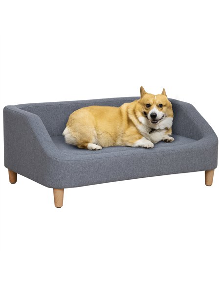 PawHut Dog Sofa, pet Bed, with Soft Cushion, Washable Cover, for Small, Medium & Large Dogs - Grey - pic 144110 | FastDaddyshop