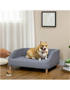 PawHut Dog Sofa, pet Bed, with Soft Cushion, Washable Cover, for Small, Medium & Large Dogs - Grey 2
