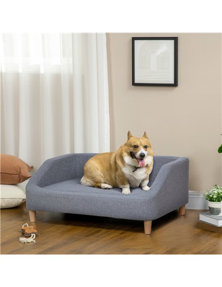PawHut Dog Sofa, pet Bed, with Soft Cushion, Washable Cover, for Small, Medium & Large Dogs - Grey - pic 144111 | FastDaddyshop