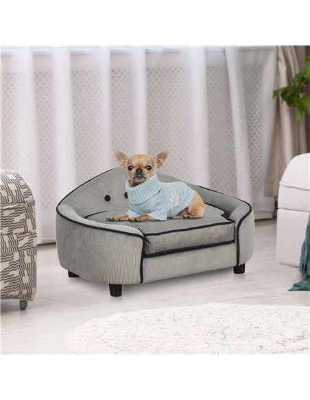 PawHut Dog Sofa for XS and S Size Dogs, Pet Chair Bed with Soft Cushion, Cat Sofa  Couch with Washable Cover, Wooden Frame, 66.5 - pic 144120 | FastDaddyshop