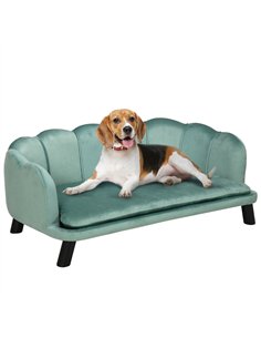 PawHut Dog Sofa, Pet Couch Bed for Medium, Large Dogs, with Legs, Cushion - Green