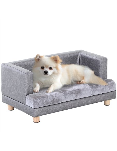 PawHut Dog Sofa Bed for Small-Sized Dogs, Elevated Pet Chair with PU Cover, Soft Cushion, Cat Couch Lounger with Anti-slip Legs  - pic 144146 | FastDaddyshop