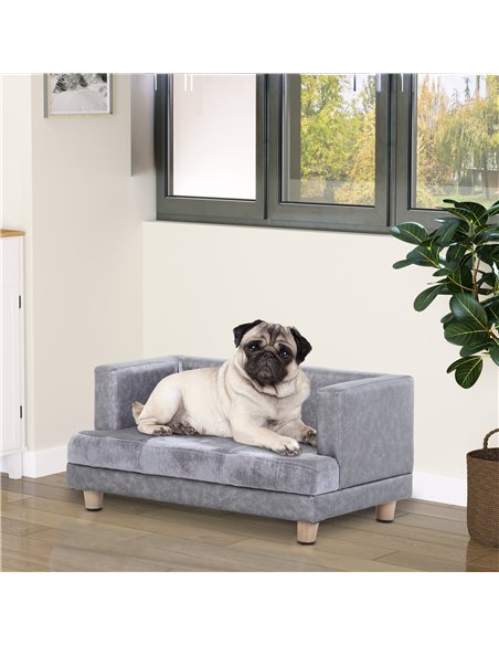 PawHut Dog Sofa Bed for Small-Sized Dogs, Elevated Pet Chair with PU Cover, Soft Cushion, Cat Couch Lounger with Anti-slip Legs  - pic 144147 | FastDaddyshop