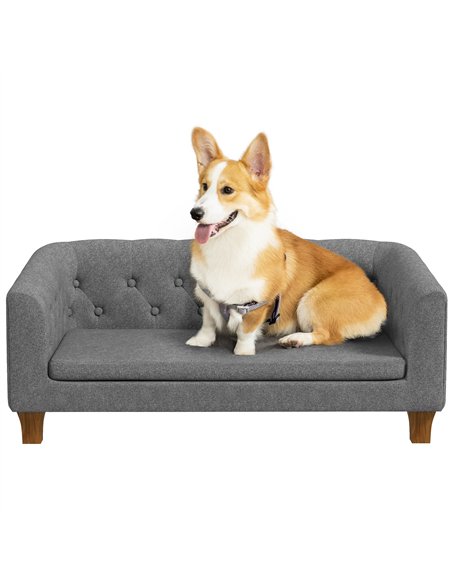 PawHut Dog Sofa Bed w/ Soft Cushion for Medium Dogs - Grey - pic 144155 | FastDaddyshop
