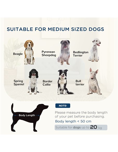 PawHut Dog Sofa Bed w/ Soft Cushion for Medium Dogs - Grey - pic 144158 | FastDaddyshop