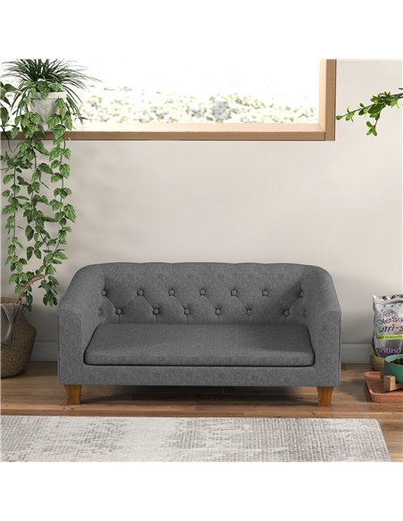PawHut Dog Sofa Bed w/ Soft Cushion for Medium Dogs - Grey - pic 144163 | FastDaddyshop