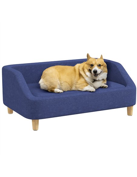 PawHut Dog Sofa, pet Bed, with Soft Cushion, Washable Cover, for Small, Medium & Large Dogs - Blue - pic 144164 | FastDaddyshop