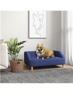 PawHut Dog Sofa, pet Bed, with Soft Cushion, Washable Cover, for Small, Medium & Large Dogs - Blue 2