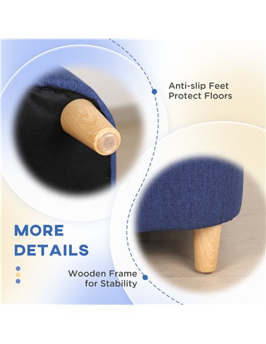 PawHut Dog Sofa, pet Bed, with Soft Cushion, Washable Cover, for Small, Medium & Large Dogs - Blue