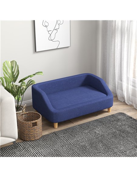 PawHut Dog Sofa, pet Bed, with Soft Cushion, Washable Cover, for Small, Medium & Large Dogs - Blue - pic 144171 | FastDaddyshop