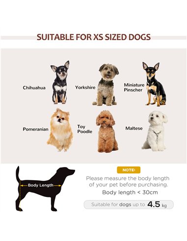 PawHut Dog Sofa Chair with Legs, Pet Couch with Soft Cushion for Extra Small Dogs Cats, Brown, 68.5 x 40.5 x 40.5 cm
