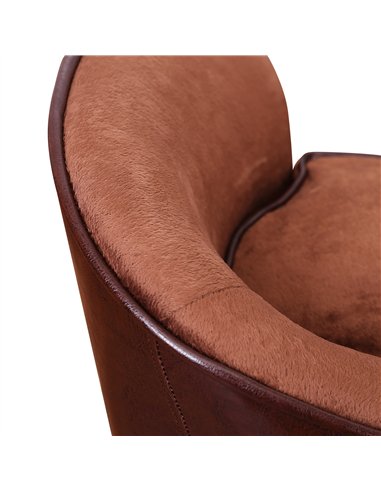 PawHut Dog Sofa Chair with Legs, Pet Couch with Soft Cushion for Extra Small Dogs Cats, Brown, 68.5 x 40.5 x 40.5 cm