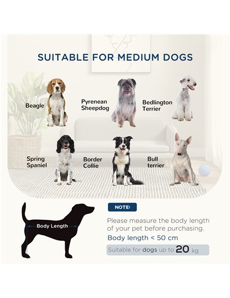 PawHut Pet Sofa for Medium Dogs, with Water-Resistant Fabric, Four Legs - Grey - pic 144194 | FastDaddyshop