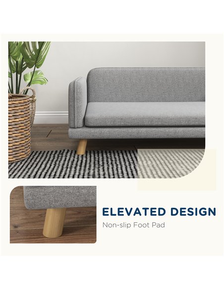 PawHut Pet Sofa for Medium Dogs, with Water-Resistant Fabric, Four Legs - Grey - pic 144197 | FastDaddyshop