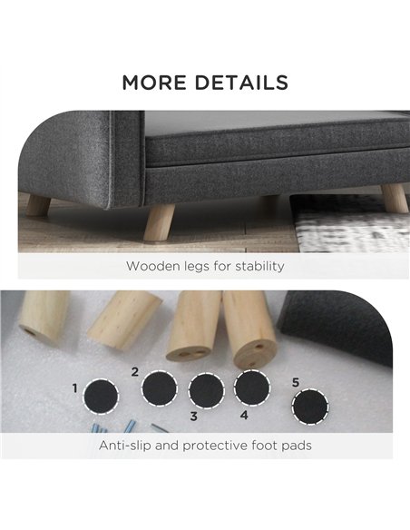 PawHut Elevated Dog Sofa Bed, with Cushion, for Medium and Small Dogs, Grey - pic 144207 | FastDaddyshop