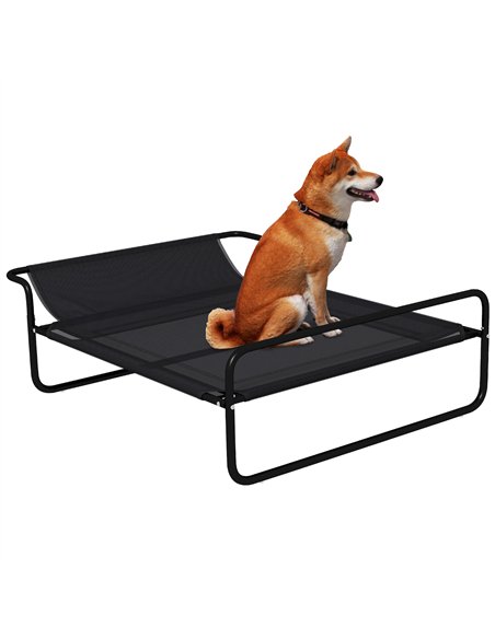PawHut Raised Pet Bed with Slope Headrest, Washable Breathable Mesh, Foot Pads, for Medium Dogs, 106 x 81 x 33cm - pic 144245 | FastDaddyshop