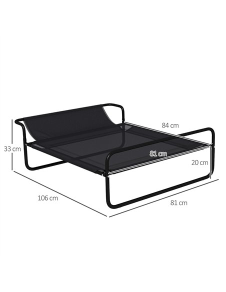 PawHut Raised Pet Bed with Slope Headrest, Washable Breathable Mesh, Foot Pads, for Medium Dogs, 106 x 81 x 33cm - pic 144247 | FastDaddyshop