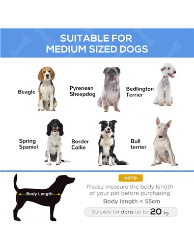 PawHut Raised Pet Bed with Slope Headrest, Washable Breathable Mesh, Foot Pads, for Medium Dogs, 106 x 81 x 33cm