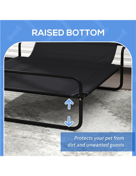PawHut Raised Pet Bed with Slope Headrest, Washable Breathable Mesh, Foot Pads, for Medium Dogs, 106 x 81 x 33cm - pic 144251 | FastDaddyshop
