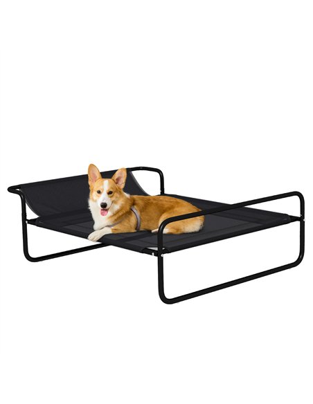 PawHut Raised Pet Bed with Slope Headrest, Washable Breathable Mesh, Foot Pads, for Small, Medium Dogs, 91 x 69 x 29cm - pic 144254 | FastDaddyshop