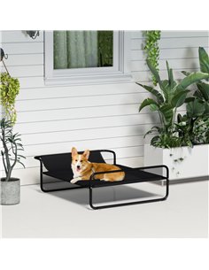 PawHut Raised Pet Bed with Slope Headrest, Washable Breathable Mesh, Foot Pads, for Small, Medium Dogs, 91 x 69 x 29cm 2
