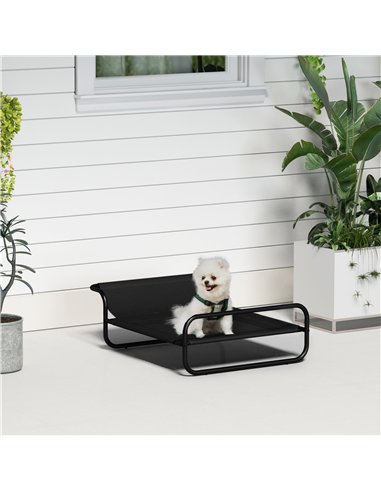 PawHut Raised Pet Bed with Slope Headrest, Washable Breathable Mesh, Foot Pads, for Small Dogs, 80 x 59 x 26cm