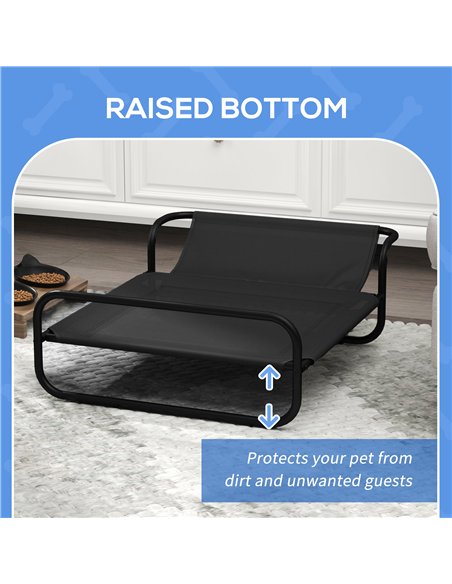 PawHut Raised Pet Bed with Slope Headrest, Washable Breathable Mesh, Foot Pads, for Small Dogs, 80 x 59 x 26cm - pic 144269 | FastDaddyshop