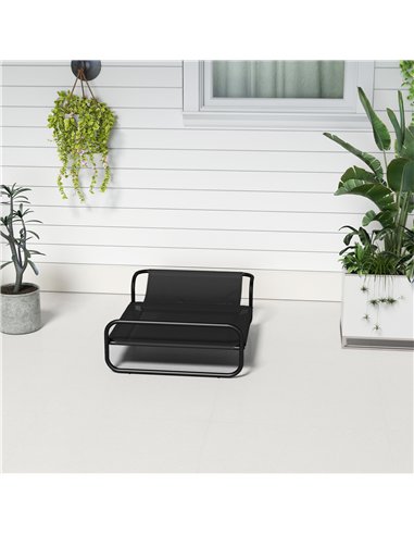 PawHut Raised Pet Bed with Slope Headrest, Washable Breathable Mesh, Foot Pads, for Small Dogs, 80 x 59 x 26cm