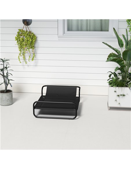 PawHut Raised Pet Bed with Slope Headrest, Washable Breathable Mesh, Foot Pads, for Small Dogs, 80 x 59 x 26cm - pic 144271 | FastDaddyshop