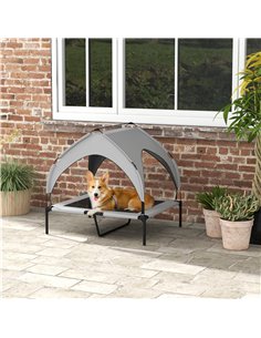 PawHut Cooling Raised Pet Bed w/ Washable Breathable Mesh, for Medium, Large Dogs, 91 x 76 x 89cm - Light Grey 2