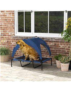 PawHut Cooling Raised Pet Bed w/ Washable Breathable Mesh, for Large Dogs, 106 x 76 x 94cm - Dark Blue 2