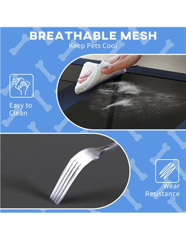 PawHut Cooling Raised Pet Bed w/ Washable Breathable Mesh, for Large Dogs, 106 x 76 x 94cm - Dark Blue