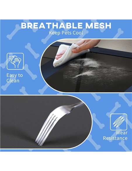 PawHut Cooling Raised Pet Bed w/ Washable Breathable Mesh, for Large Dogs, 106 x 76 x 94cm - Dark Blue - pic 144286 | FastDaddyshop