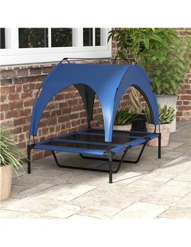 PawHut Cooling Raised Pet Bed w/ Washable Breathable Mesh, for Large Dogs, 106 x 76 x 94cm - Dark Blue
