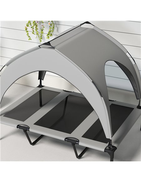 PawHut Cooling Raised Pet Bed w/ Washable Breathable Mesh, for Large Dogs, 106 x 76 x 94cm - Light Grey - pic 144315 | FastDaddyshop