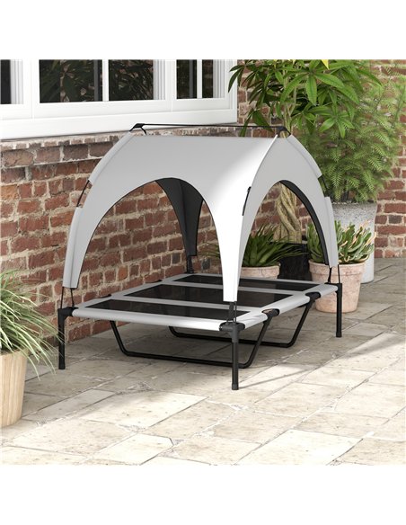 PawHut Cooling Raised Pet Bed w/ Washable Breathable Mesh, for Large Dogs, 106 x 76 x 94cm - Light Grey - pic 144316 | FastDaddyshop