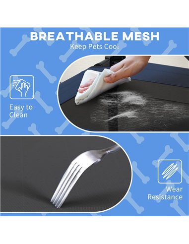PawHut Cooling Raised Pet Bed w/ Washable Breathable Mesh, for Mini Small Dogs, 61 x 46 x 63cm - Dark Blue