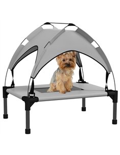PawHut Cooling Raised Pet Bed w/ Washable Breathable Mesh, for Mini Small Dogs, 61 x 46 x 63cm - Light Grey